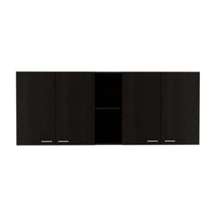 2 Piece Kitchen Set, Olimpo 150 Wall Cabinet  + Salento Utility Sink With Cabinet, Black / White