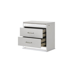 Glam Modern Style 2-Drawer Night stand Made with Wood in White