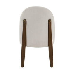 Demeter White Fabric & Oak Finish Side Chair (Set of 2)