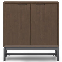 Sanctuary 39 inch Wide Solid Wood Medium Storage Cabinet in Walnut Brown