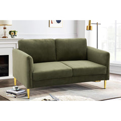 60.63" Wide Modern Corduroy Loveseat, Plush Upholstered Cushions, Solid Wood Frame, Compact Living Room and Apartment Furniture