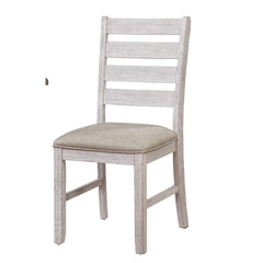 Eternity Dining Room Side Chairs 2pc Set Grayish White Finish Upholstered Seat Transitional Design Furniture
