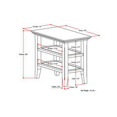 Eternity Solid Wood Narrow Side Table in Distressed Grey