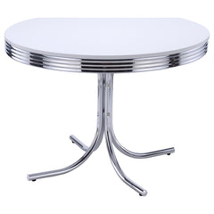 White and Chrome Round Dining Table