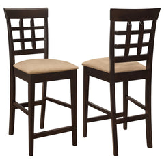 Quasar and Cappuccino Upholstered Counter Height Stools (Set of 2)