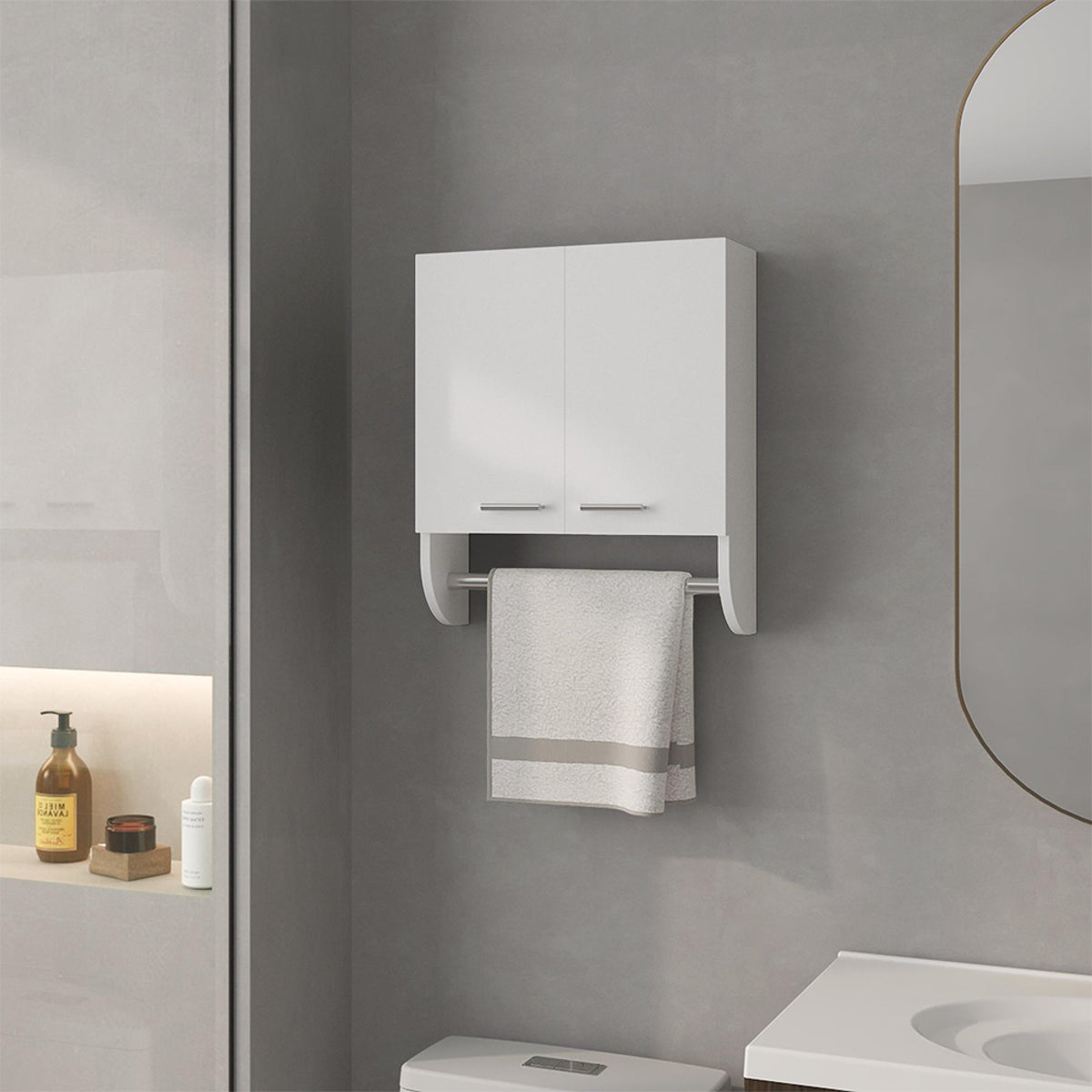 Display Cabinet Riley, Bathroom, White