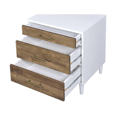 Atlas White & Weathered Oak Finish Accent Table