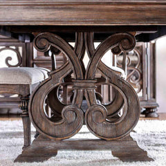 Dining Room 1pc Dining Table W Leaf Trestle Base Rustic Natural Tone Table Solid wood Furniture