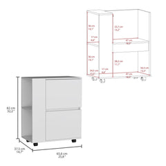 Aegisthus Bar Cart Two Pull-Down Door Cabinets and Two Open Shelves