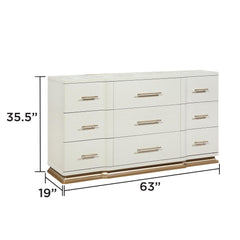Cassandra 5-Piece Queen Bedroom Set in Beige with Upholstered Bed, Dresser, Mirror, Nightstand and Chest