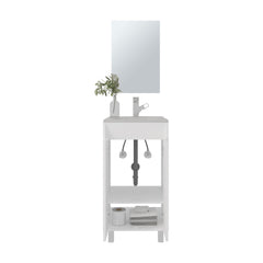 Mirage Mirror Bathroom Cabinet, One Door, Two Shelves, White