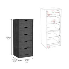Utopia 5 Drawers Tall Dresser, Pull Out System