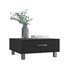 Coffee Table, One Drawer, Four Legs, Black