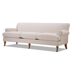 Polyxena Lawson Three-Cushion Tightback Sofa, Sky Neutral Beige Polyester