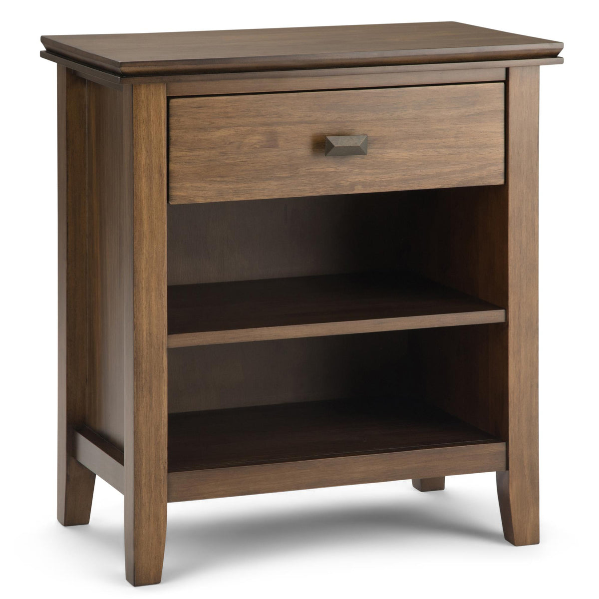 Demeter 24 inch Wide Solid Wood Bedside Table in Rustic Natural Aged Brown