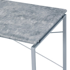 Saga Faux Concrete & Silver Finish Writing Desk