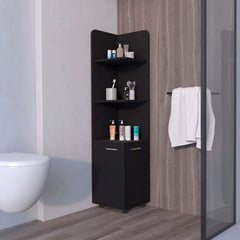 Wenge 2-Door Cabinet with 3 Corner Shelves