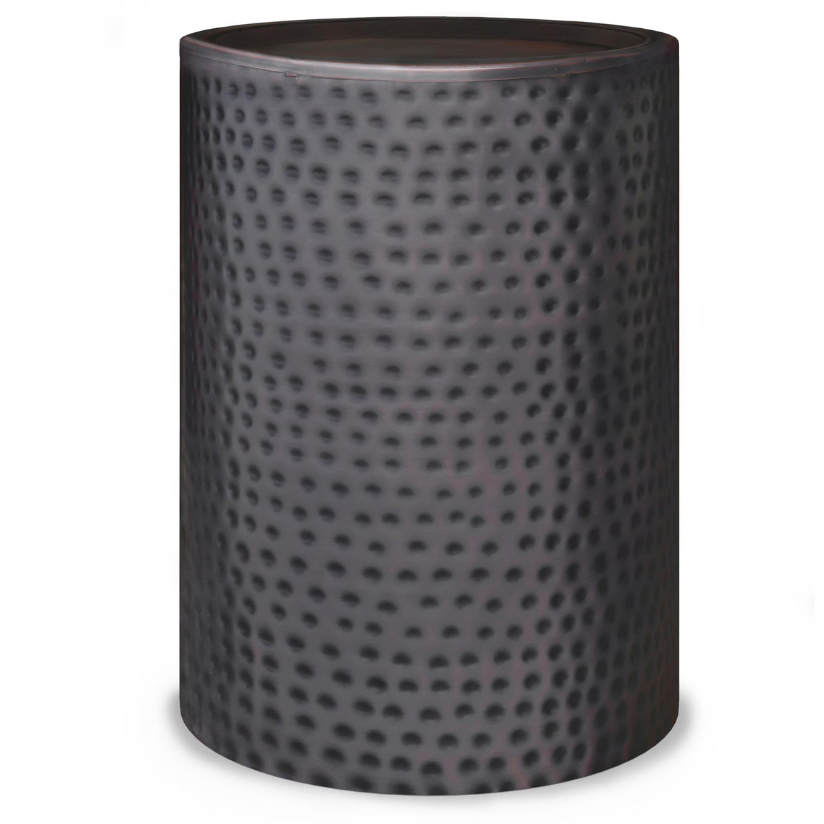 Waltz 16 inch Wide Metal Side Table in Hammered Antique Copper