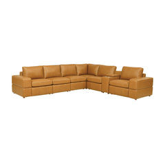 Large Arm Leather Match Upholstery Modular Sectional