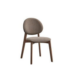 Hades Light Brown Linen & Walnut Finish Side Chair (Set of 2)