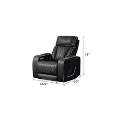 Hephaestus Modern Style Upholstery Recliner Chair Made with Wood & Massage Function Included-Black