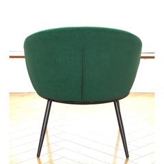 Round Velvet Accent Chair, Mid-Century Modern Upholstered Armchair with Metal Legs, Comfy Barrel Side Chair for Living Room Bedroom