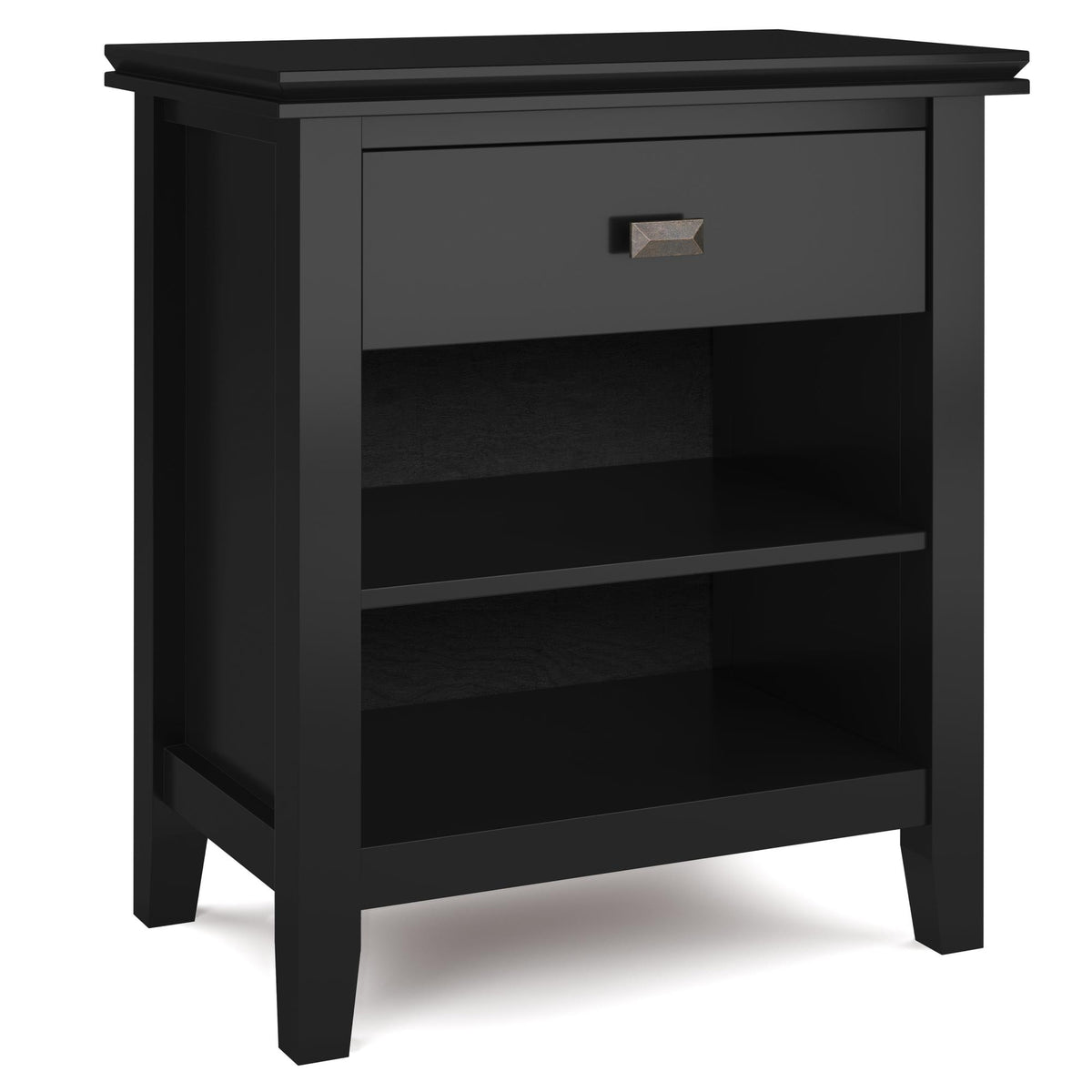 Demeter 24 inch Wide Solid Wood Bedside Table in Black