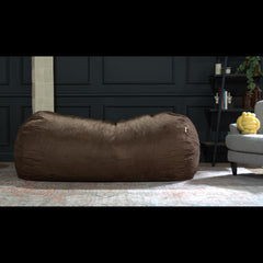 Aeneas Traditional 8 Foot Cylindrical Suede Bean Bag, Brown