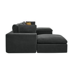 Coffee Bean Like Upholstery Full Compressed Modular Sectional with Toss Pillows