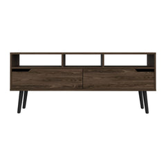Vista Tv Stand for TV´s up 51", Two Drawers, Three Open Shelves -Dark Walnut