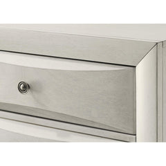 1pc Contemporary Neutral White Finish Curved Drawer Fronts Storage Drawers Nightstand Wooden