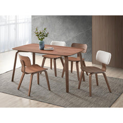 Poem White Boucle 7 Walnut Finish Side Chair (Set of 2)