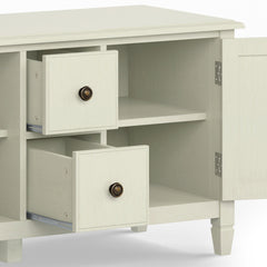 Celestia 72 inch Wide Solid Wood TV Stand in Antique White For TVs up to 80 inches
