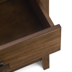 Demeter 24 inch Wide Solid Wood Bedside Table in Rustic Natural Aged Brown