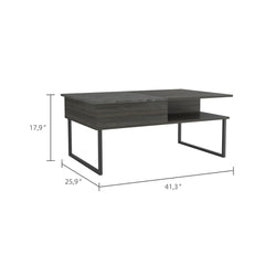 Lyra Lift Top Coffee Table, One Shelf -Espresso / Onyx