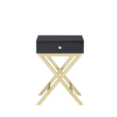 Aura Black & Brass Finish Accent Table