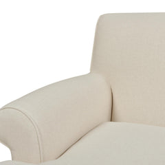 Polyxena 38" Lawson Accent Arm Chair Metal Casters, Light Beige Linen
