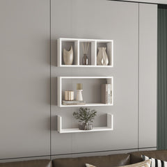 Aphrodite Wall Shelves Set of 3, Modern Floating Shelves for Home Storage and Decoration of Living Rooms, Studios, Office or Bedroom