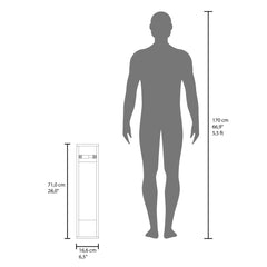 Vista 28" High Toilet Paper Holder Narrow Shelf Organizer for Bathroom, Living Room, Kitchen