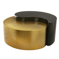 SUMMIT YANG Modern & Contemporary Style Coffee Table Made with Iron Sheet Frame in Black & Gold