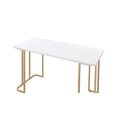 Aria White & Gold Finish Writing Desk