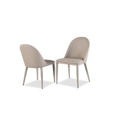 Brown Finish Contemporary Style 2pc Side Chair Leatherette Upholstered Top stitched Arch Design Dining Room