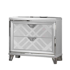 Contemporary Style 1pc Nightstand Hidden Jewelry Drawer Acrylic Legs USB Port White Finish Bedroom Furniture