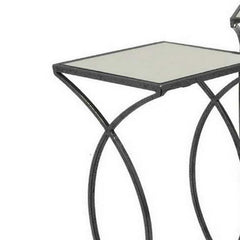 Electra Plant Stand Table Set of 3, Curved Base, Modern Black Finished Metal