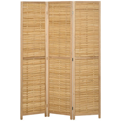 Hand Woven Room Divider, 3 Panel Bamboo Folding Privacy Screen for Home Office, 47.25"x67"x0.75", Natural