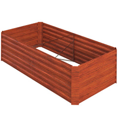 Galvanized Raised Garden Bed, Steel Outdoor Planters with Reinforced Rods, 71" x 36" x 23", Dark Brown