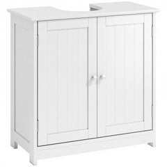 Pedestal Sink Storage Cabinet, Bathroom Sink Cabinet with U-Shape Cut-Out and Adjustable Shelf, White