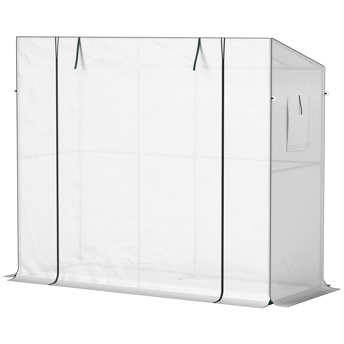 Walk-in Portable Greenhouse Small Greenhouse for Outdoors with UV-resistant PE Cover, 6.6' x 2.5' x 5.6' White
