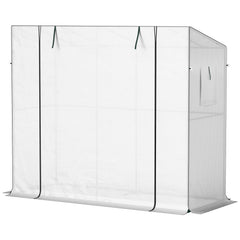 Walk-in Portable Greenhouse Small Greenhouse for Outdoors with UV-resistant PE Cover, 6.6' x 2.5' x 5.6' White