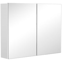 Double Door Wall Mounted Bathroom Mirror, 31.5" x 23.5" Medicine Cabinet with Modern Design, Large Storage, & Quiet Hinges